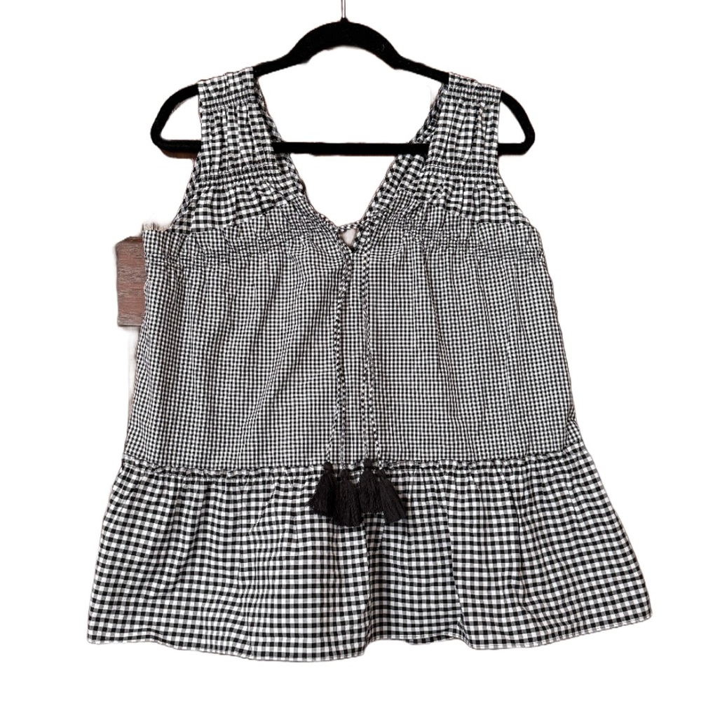 Derek Lam 10 Crosby Sleeveless Gingham Top Blouse Plaid Checkered
